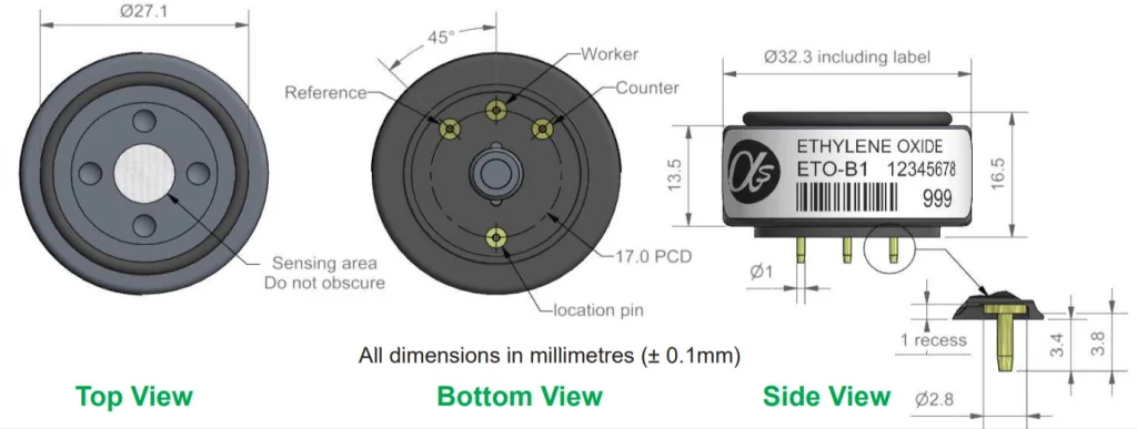 ETO-B1 Alphasense сенсор Оксида Этилена С2H4O