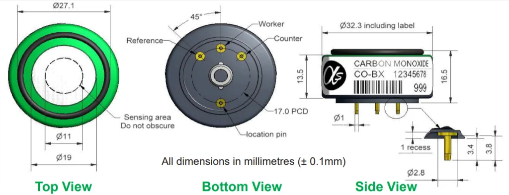 Сенсор Угарного газа CO-BX Alphasense