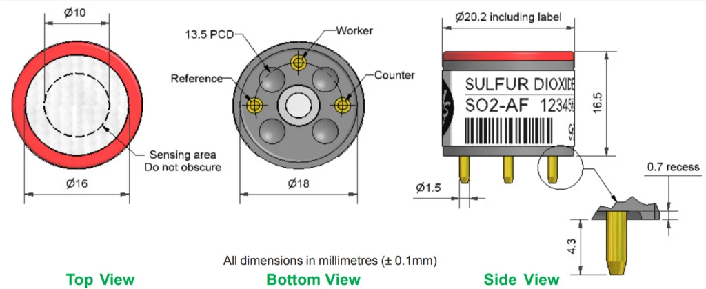 SO2-AF Alphasense сенсор Диоксид серы SO2