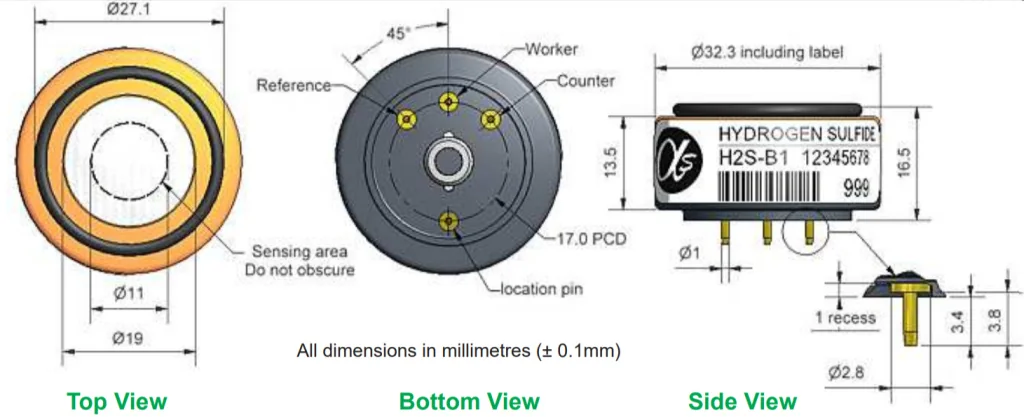 H2S-B1 Alphasense сенсор Сероводорода H2S