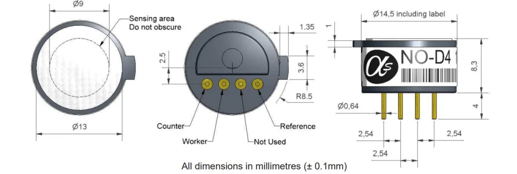 NO-D4 Alphasense сенсор Оксида азота NO