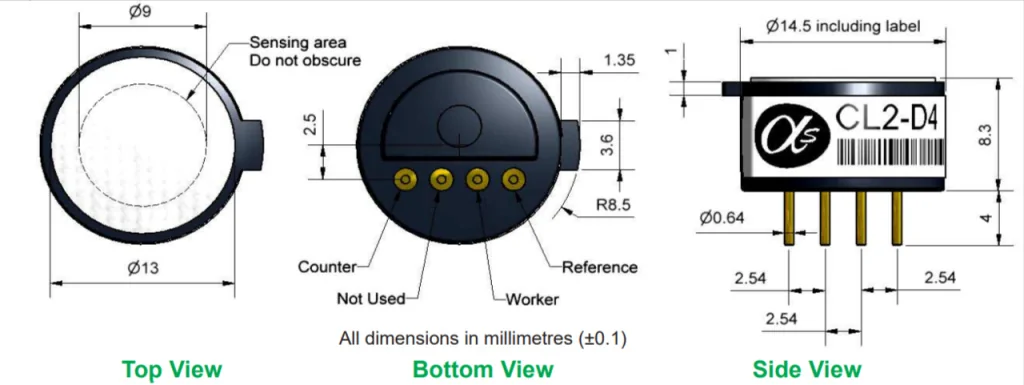 Сенсор Хлора CL2-D4 Alphasense