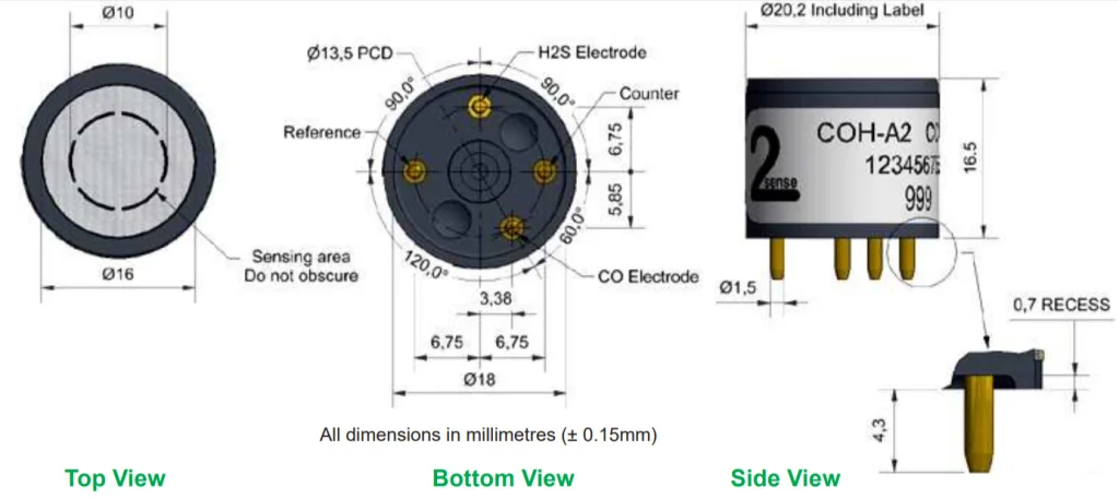 COH-A2 Alphasense Сенсор Сероводорода H2S