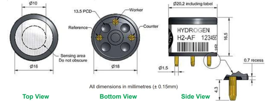 H2-AF Alphasense сенсор Водорода H2