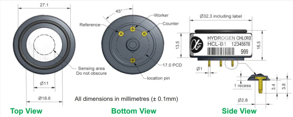 HCL-B1 Alphasense сенсор Хлористого водорода HCL