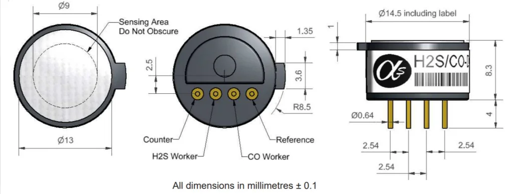 D2 Dual Gas Alphasense Сенсор Угарного газа
