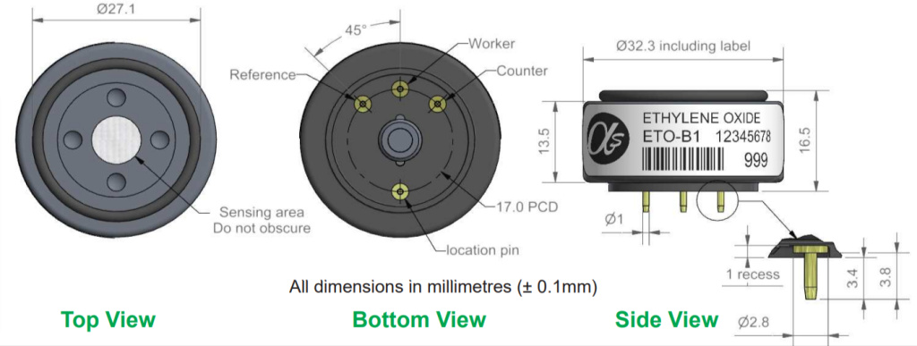 ETO-B1 Alphasense сенсор Оксида Этилена С2H4O