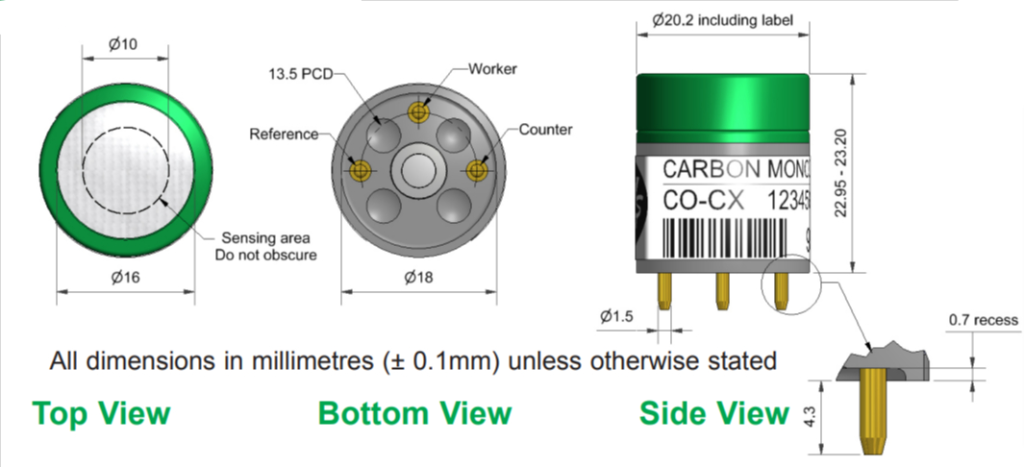 Сенсор Угарного газа CO-CX Alphasense