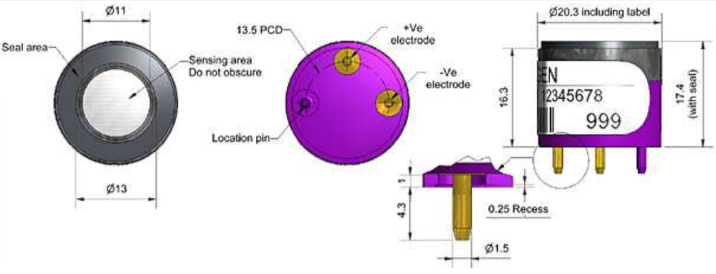 O2-A1 Alphasense сенсор Кислорода O2 O2-A1 Alphasense сенсор Кислорода O2