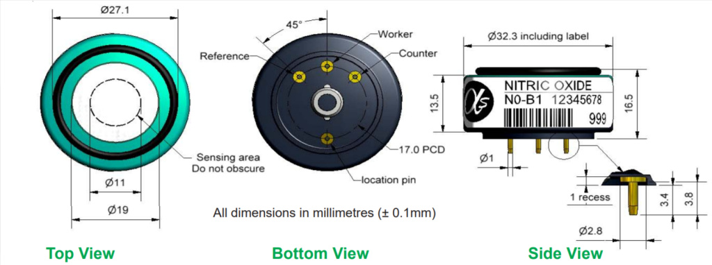 NO-B1 Alphasense сенсор Оксида азота NO