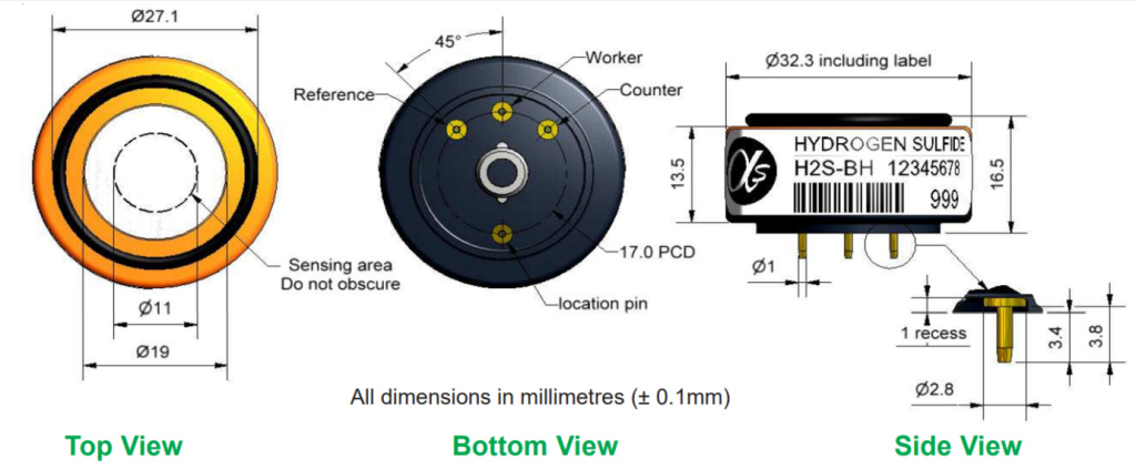 H2S-BH Alphasense сенсор Сероводорода H2S