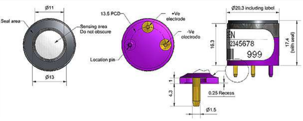 O2-A2 Alphasense сенсор Кислорода O2