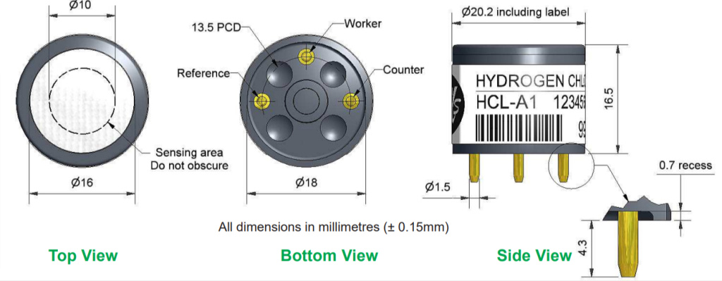 HCL-A1 Alphasense сенсор Хлористый водород HCL