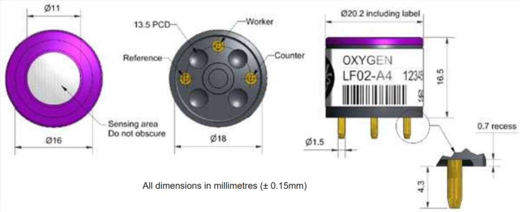 LFO2-A4 Alphasense сенсор Кислорода O2