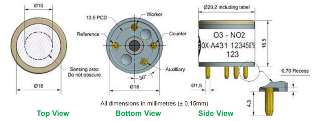 OX-A431 Alphasense сенсор Диоксида азота NO2