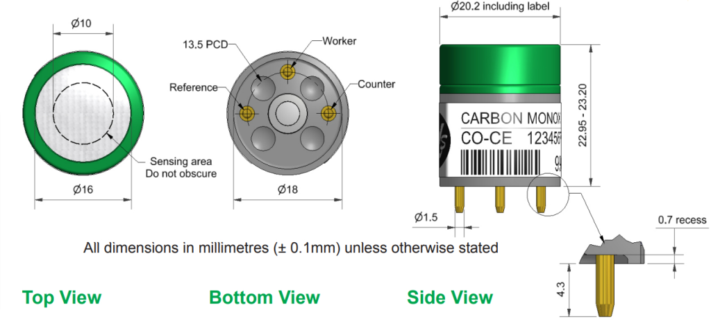 Сенсор Угарного газа CO-CE Alphasense