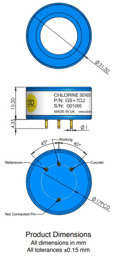 GS+7CL2 DD Scientific сенсор Хлора CL2